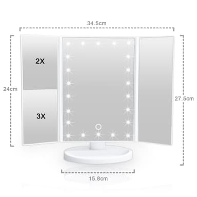 Meikkipeili LED-kosmeettisella peilillä