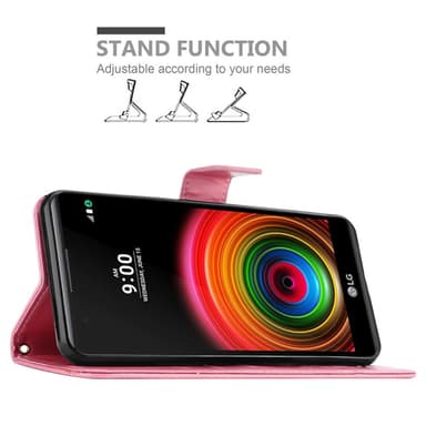 LG X POWER Suojakuori Lompakkokotelo (Vaaleanpunainen)