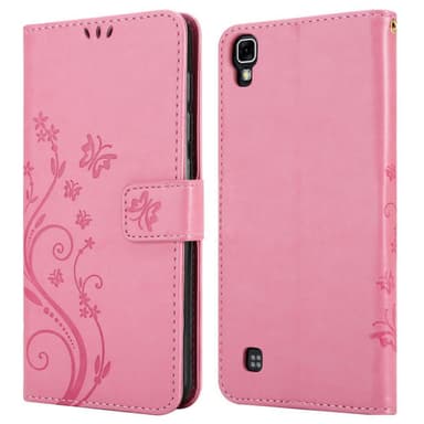 LG X POWER Suojakuori Lompakkokotelo (Vaaleanpunainen)