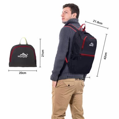 Taitettava reppu 36L Unisex vedenpitävä (musta)
