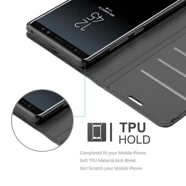 Samsung Galaxy NOTE 8 Suojakuori Lompakkokotelo (Musta)