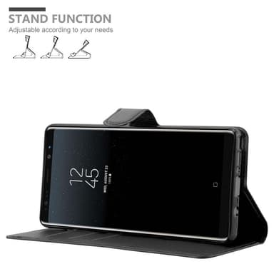 Samsung Galaxy NOTE 8 Suojakuori Lompakkokotelo (Musta)