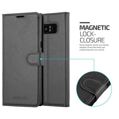 Samsung Galaxy NOTE 8 Suojakuori Lompakkokotelo (Musta)