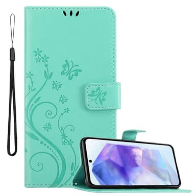 Samsung Galaxy A55 Suojakuori Lompakkokotelo (Turkoosi)
