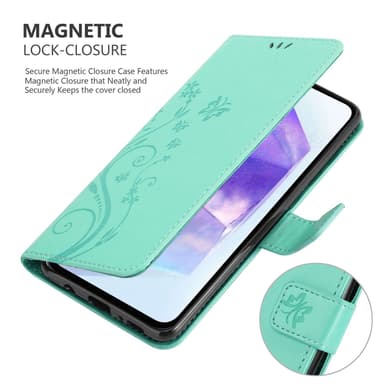 Samsung Galaxy A55 Suojakuori Lompakkokotelo (Turkoosi)
