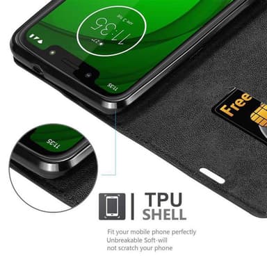 Motorola MOTO G7 PLAY Suojakuori Lompakkokotelo (Musta)