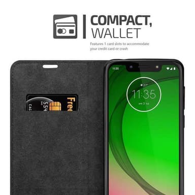 Motorola MOTO G7 PLAY Suojakuori Lompakkokotelo (Musta)
