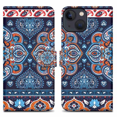 iPhone 13 MINI Suojakuori Lompakkokotelo (Sininen)