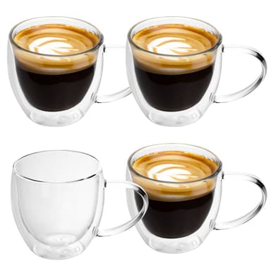 4x Kahvikuppi Termoslasi 200-300 ml Teelasi Kahvilasi