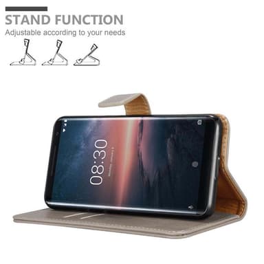 Nokia 8 Sirocco Suojakuori Lompakkokotelo (Ruskea)
