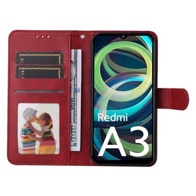 SKALO Xiaomi Redmi A3 PU-nahkainen Lompakkokotelo - Punainen