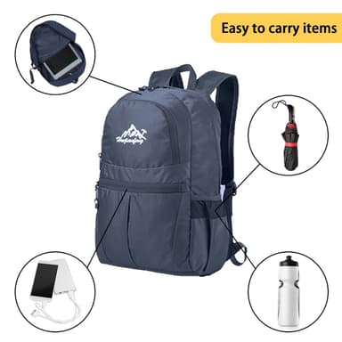 Taitettava reppu 36L Unisex vedenpitävä (tummansininen)