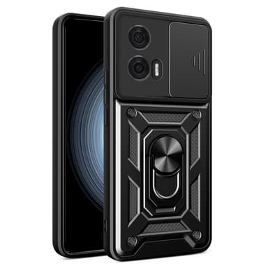 SKALO Motorola Edge 50 Fusion Armor hybridi metallirengas kameran liukusäädin - Musta