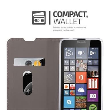 Nokia Lumia 640 Suojakuori Lompakkokotelo (harmaa)
