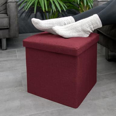 Taitettava Jakkara 38x38x38 cm Jalkatuki (punainen)