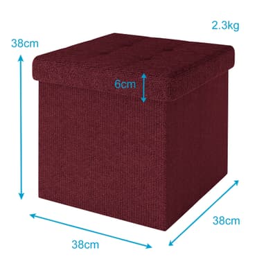 Taitettava Jakkara 38x38x38 cm Jalkatuki (punainen)