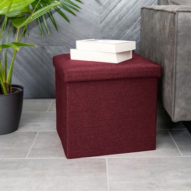 Taitettava Jakkara 38x38x38 cm Jalkatuki (punainen)