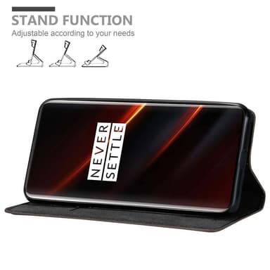 OnePlus 7T PRO Suojakuori Lompakkokotelo (Ruskea)