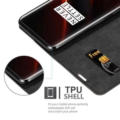 OnePlus 7T PRO Suojakuori Lompakkokotelo (Ruskea)