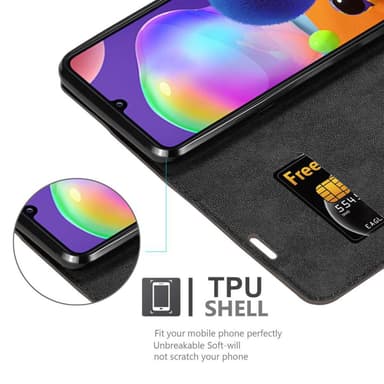 Samsung Galaxy A31 Suojakuori Lompakkokotelo (Ruskea)