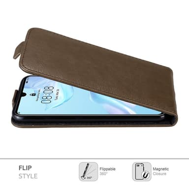 Huawei P30 Suojakuori Lompakkokotelo (Ruskea)