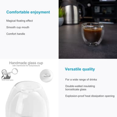 4x Espresso lasi Kahvilasi Latte Macchiato
