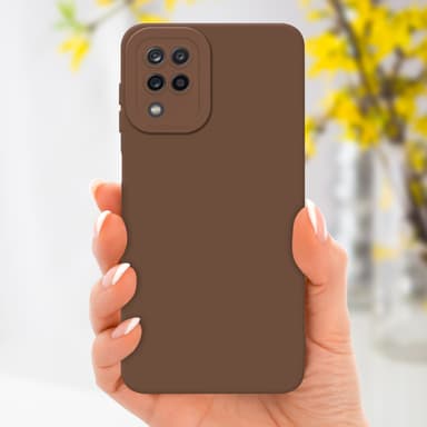 Samsung Galaxy A12 / M12 Suojakuori Kotelo (Ruskea)