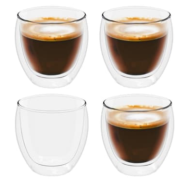 4x Espresso lasi Kahvilasi Latte Macchiato
