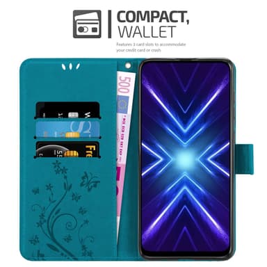 Honor 9X Suojakuori Lompakkokotelo (Sininen)