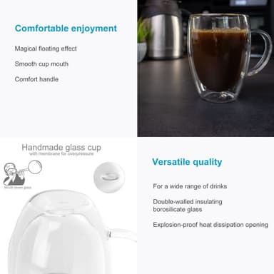 4x Kahvilasi Teelasi Kahvikuppi Termoslasi 300-400 ml