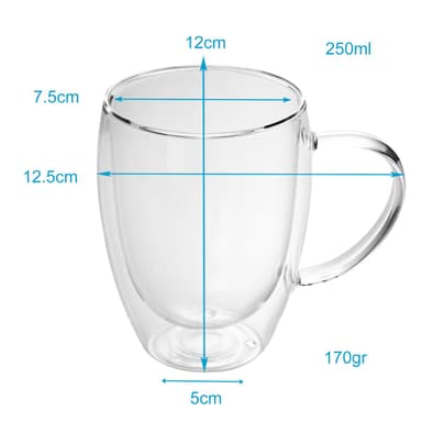 4x Kahvilasi Teelasi Kahvikuppi Termoslasi 300-400 ml