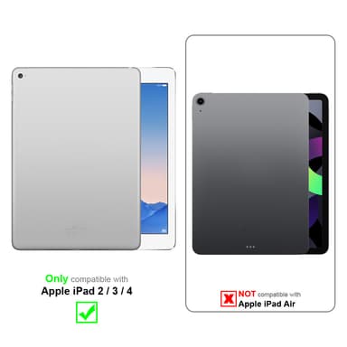 iPad 2 / 3 / 4 Suojakuori Lompakkokotelo (Valkoinen)