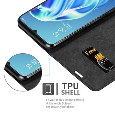 Oppo A91 Suojakuori Lompakkokotelo (Musta)