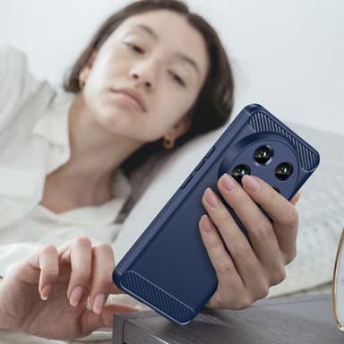 SKALO Xiaomi 14 Ultra 5G Armor Carbon Iskunkestävä TPU suojakuori - Sininen