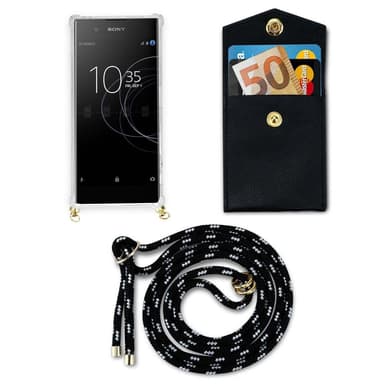 Sony Xperia XA1 Suojakuori Kotelo Ketju (Musta)