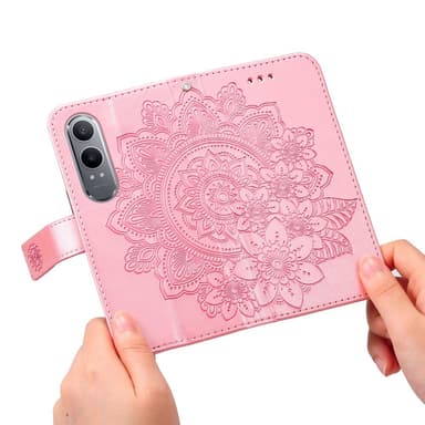 SKALO OnePlus Nord CE4 Lite 5G Mandala lompakkokotelo - Pinkki