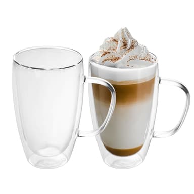 2x Kahvikuppi Termoslasi 400-500 ml Teelasi Kahvilasi