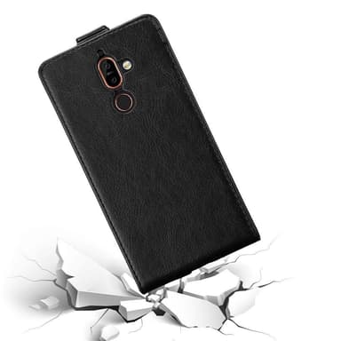 Nokia 7 PLUS Suojakuori Lompakkokotelo (Musta)