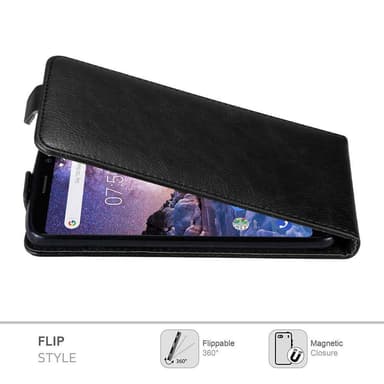 Nokia 7 PLUS Suojakuori Lompakkokotelo (Musta)