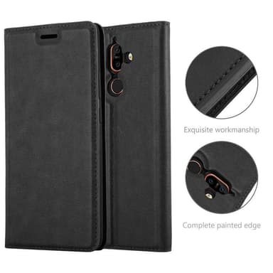 Nokia 7 PLUS Suojakuori Lompakkokotelo (Musta)