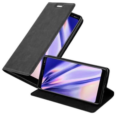 Nokia 7 PLUS Suojakuori Lompakkokotelo (Musta)