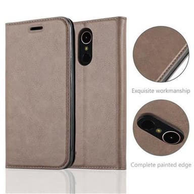 LG K10 2017 Suojakuori Lompakkokotelo (Ruskea)