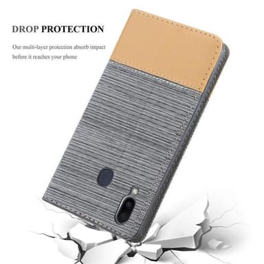 Samsung Galaxy M20 Suojakuori Lompakkokotelo (harmaa)