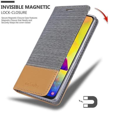 Samsung Galaxy M20 Suojakuori Lompakkokotelo (harmaa)
