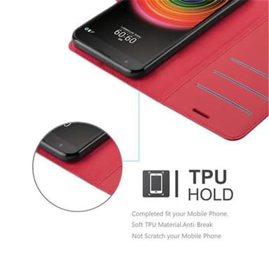 LG X POWER Suojakuori Lompakkokotelo (Punainen)
