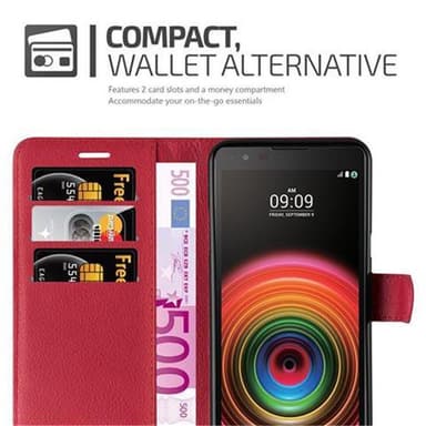 LG X POWER Suojakuori Lompakkokotelo (Punainen)