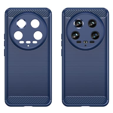 SKALO Xiaomi 14 Ultra 5G Armor Carbon Iskunkestävä TPU suojakuori - Sininen