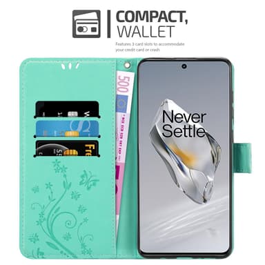OnePlus 12 Suojakuori Lompakkokotelo (Turkoosi)