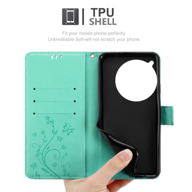 OnePlus 12 Suojakuori Lompakkokotelo (Turkoosi)