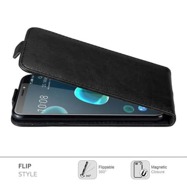 HTC Desire 12 PLUS Suojakuori Lompakkokotelo (Musta)